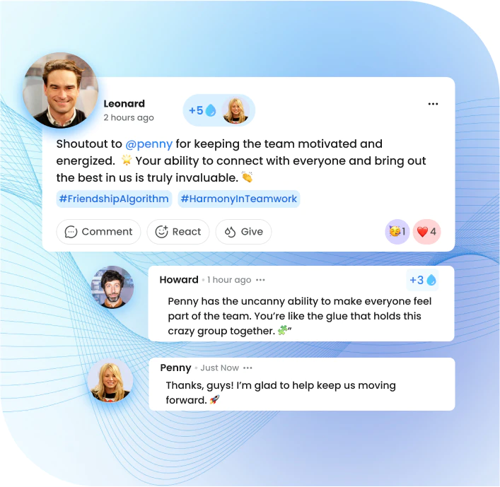 Give River recognition feed screen