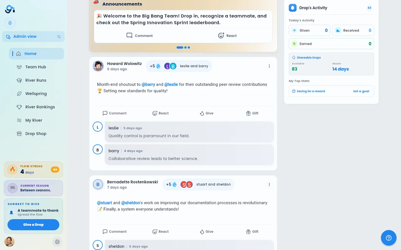 The home feed scrolled down, showing how additional posts load in.
