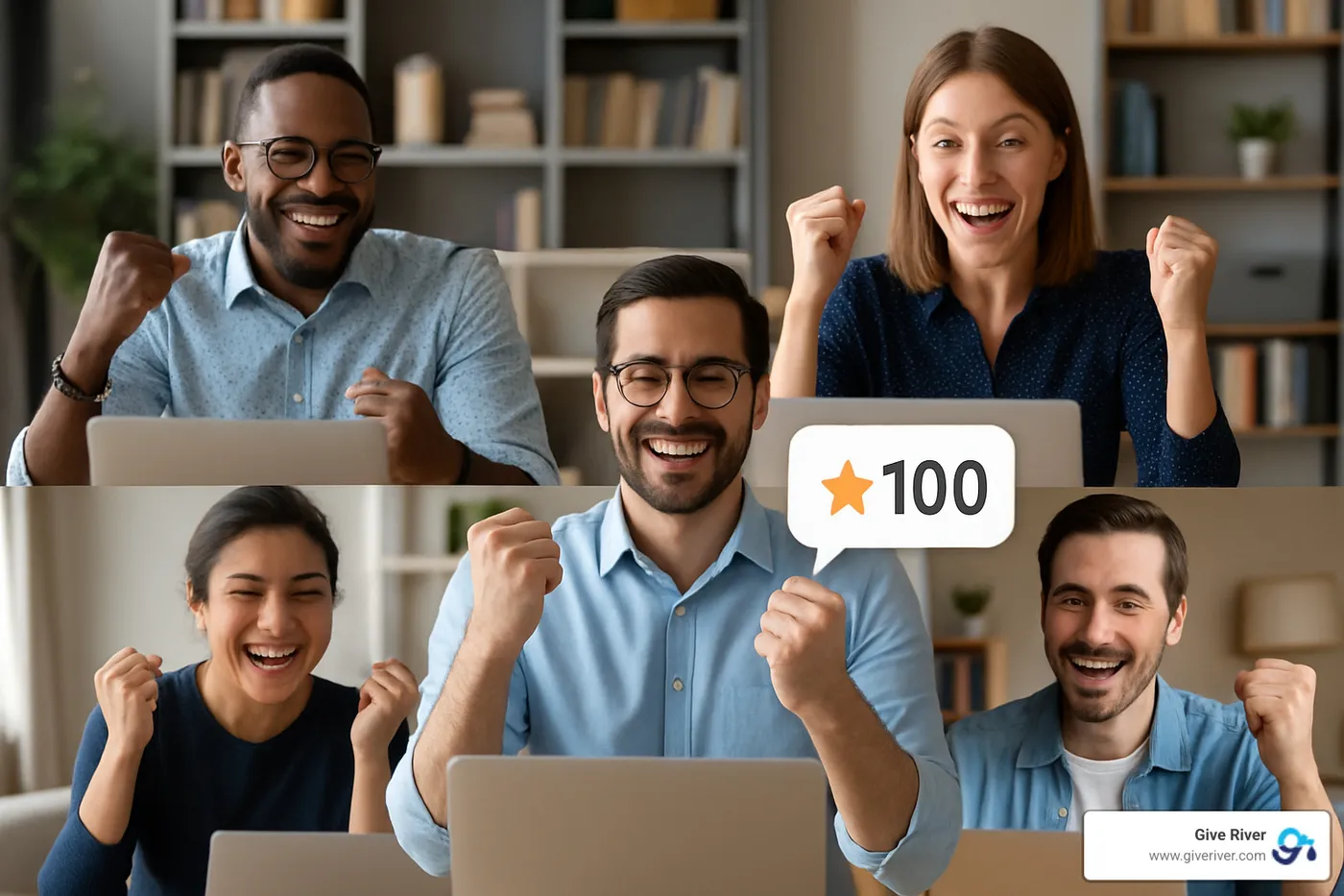 virtual team members engaged in a recognition activity - organizational culture in virtual teams