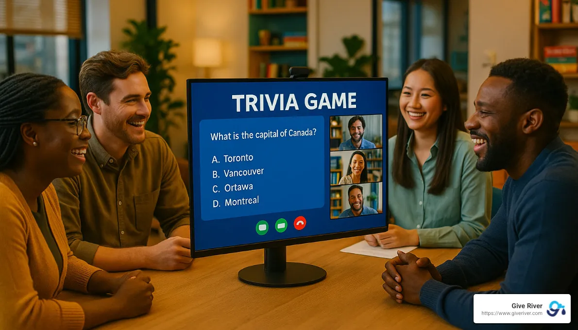 virtual trivia game - hybrid work team building
