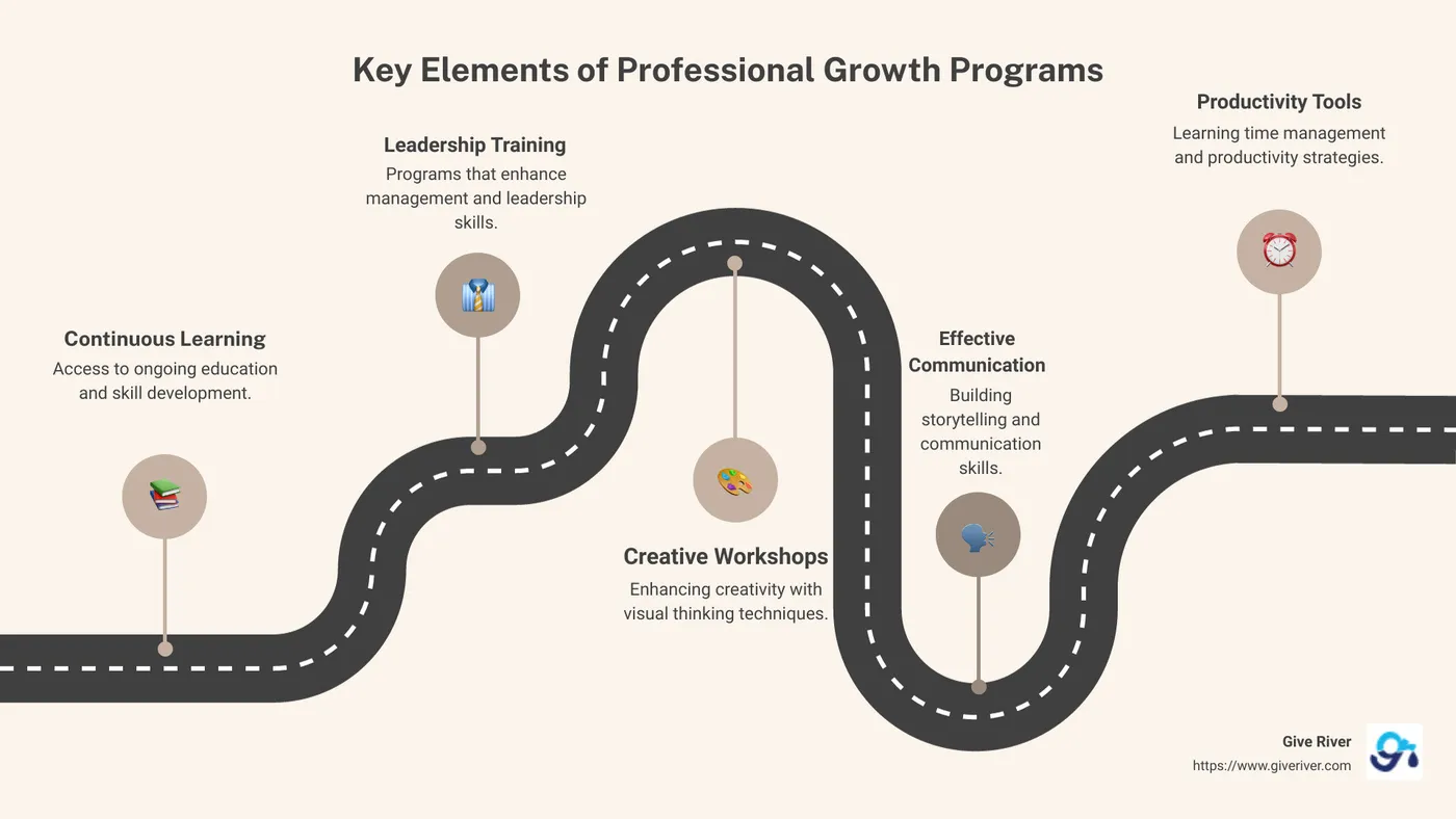 Key Elements of Professional Growth Programs - professional growth programs infographic roadmap-5-steps