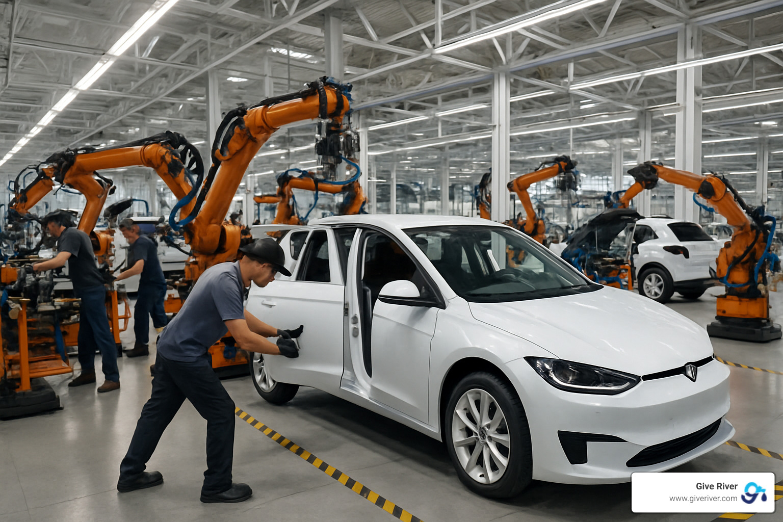 Electric vehicle assembly line - examples of corporate social responsibility