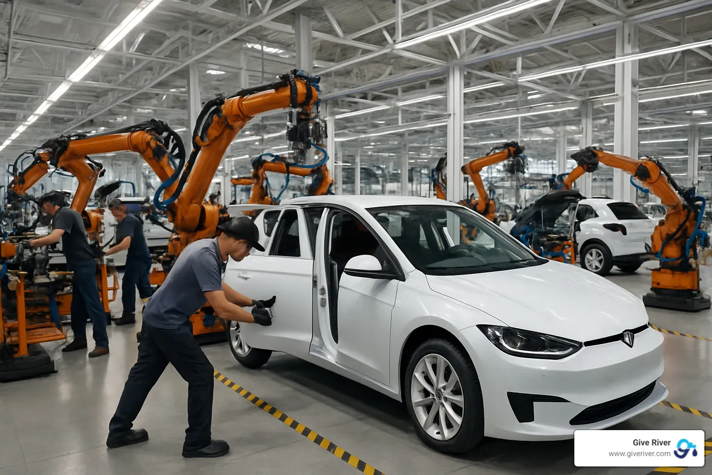 Electric vehicle assembly line - examples of corporate social responsibility
