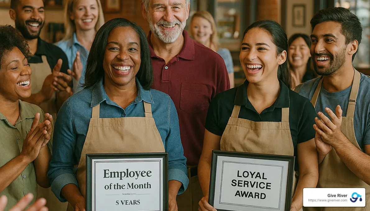 Workplace recognition ceremony for service employees - service employee recognition solutions
